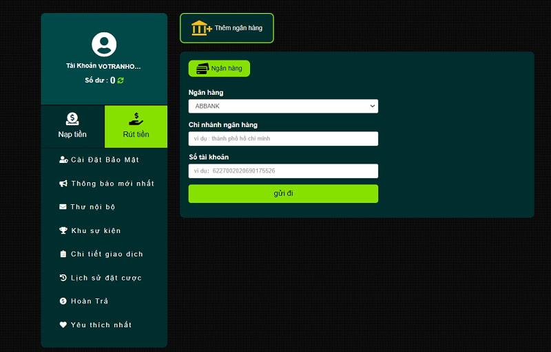 Hướng dẫn các bước rút tiền đơn giản cho game thủ