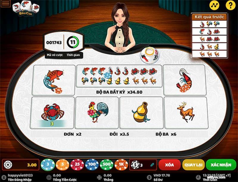 Cách chơi bầu cua online đổi thưởng tại 69vn