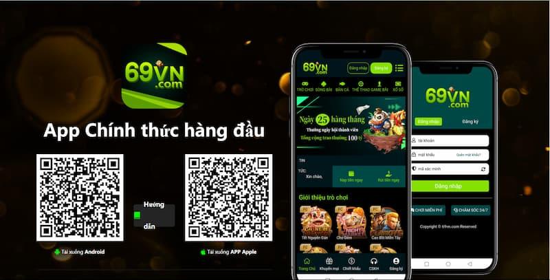 Đăng nhập 69VN trên điện thoại với app